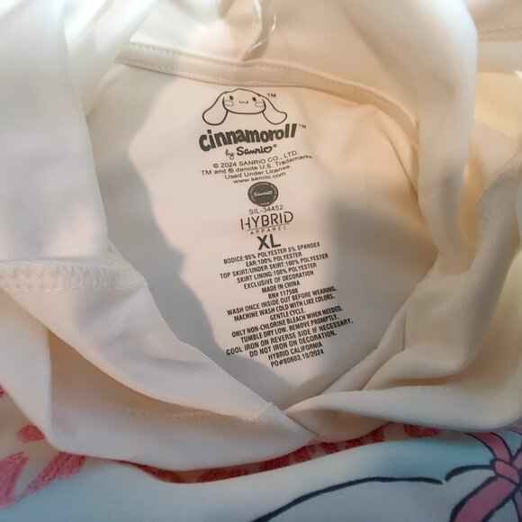 Cinnamoroll Hooded Dress With Ears Size XL By Hybrid Sanrio Egret Sparkle Skirt - Picture 3 of 9